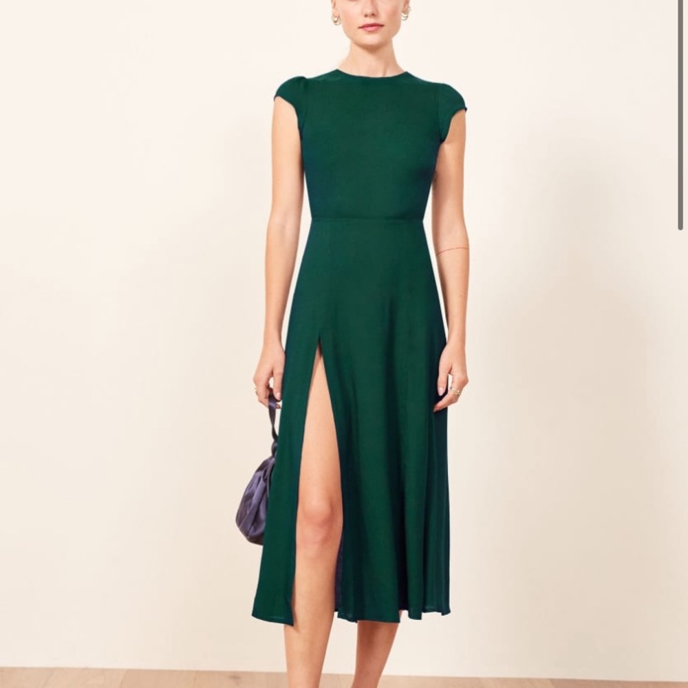 Reformation Gavin Dress Emerald Size 8 EUC